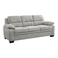 Plush Seating Comfortable Sofa 1Pc Gray Textured Fabric Channel Tufting Solid Wood Frame Modern Living Room Furniture Gray Polyester Wood Primary Living Space Contemporary Pillow Top Arms Solid Wood 3 Seat