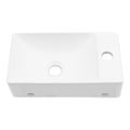 14.88X8.69 Inch White Ceramic Rectangle Wall Mount Bathroom Sink With Single Faucet Hole White Ceramic