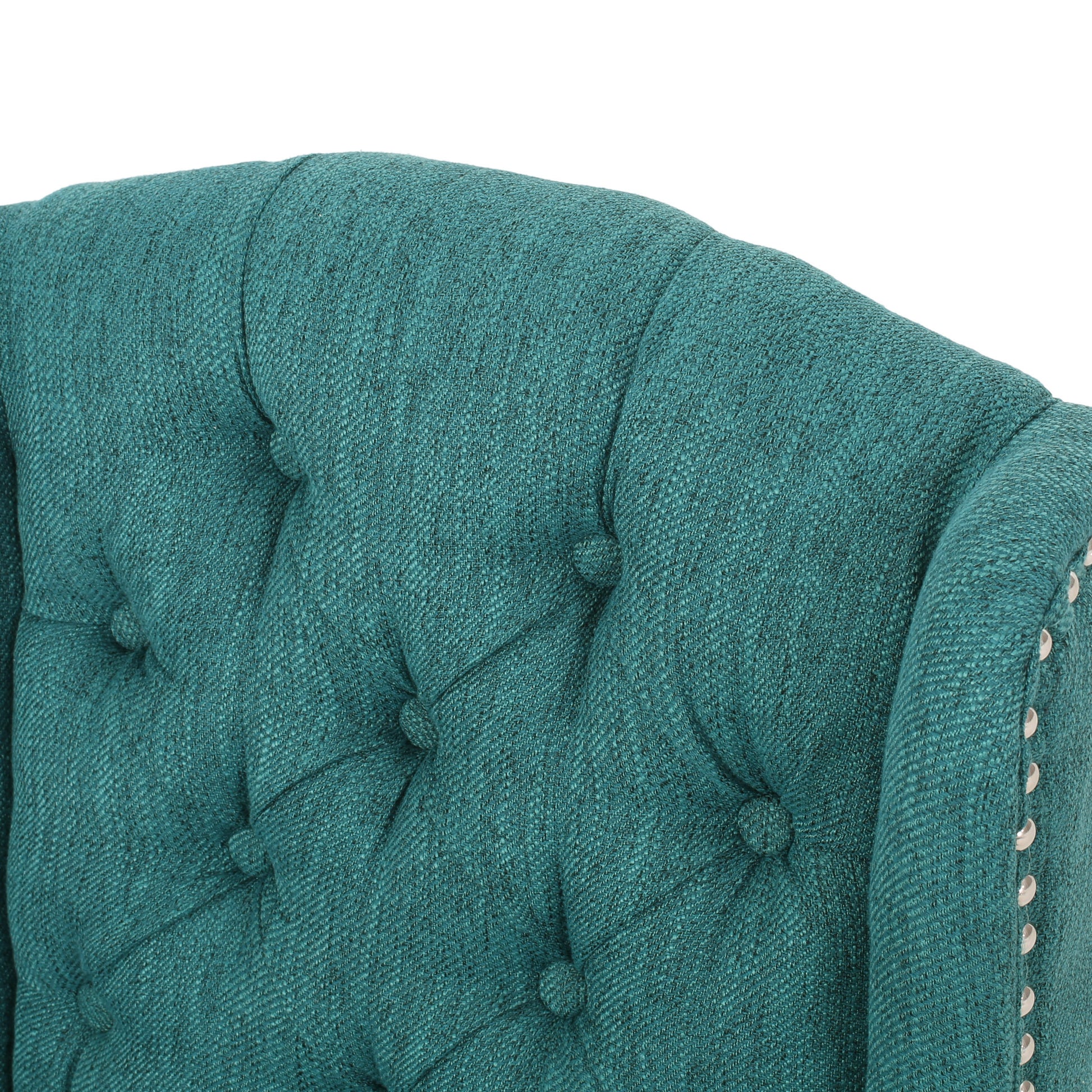 Vienna Contemporary Fabric Tufted Wingback 27 Inch teal-fabric