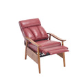 Coolmore Wood Frame Armchair, Modern Accent Chair Lounge Chair For Living Room Wine Red Pu Leather