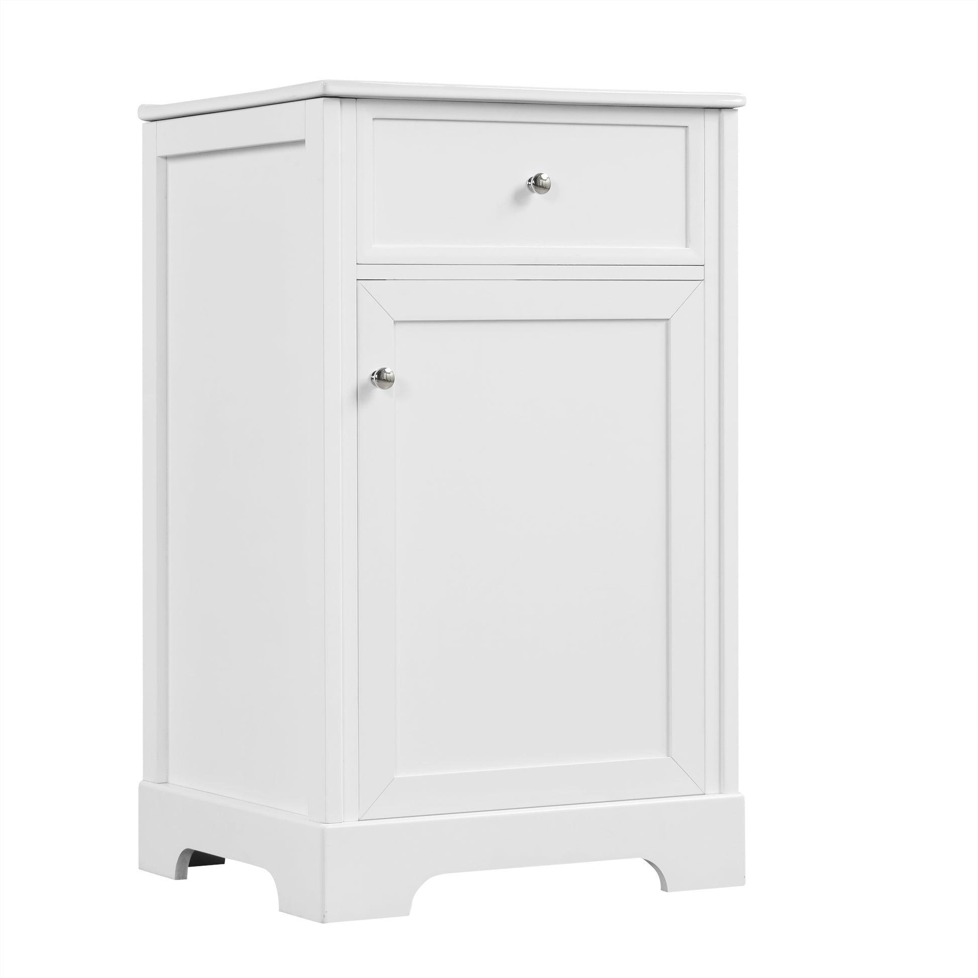 20" Bathroom Vanity With Sink, Bathroom Cabinet With Soft Closing Door, Storage Rack And Adjustable Shelve, White White Mdf