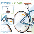 Single Speed Retro Style 700C Road Bike For Men Women'S City Bicycle,Steel Frame Blue Steel