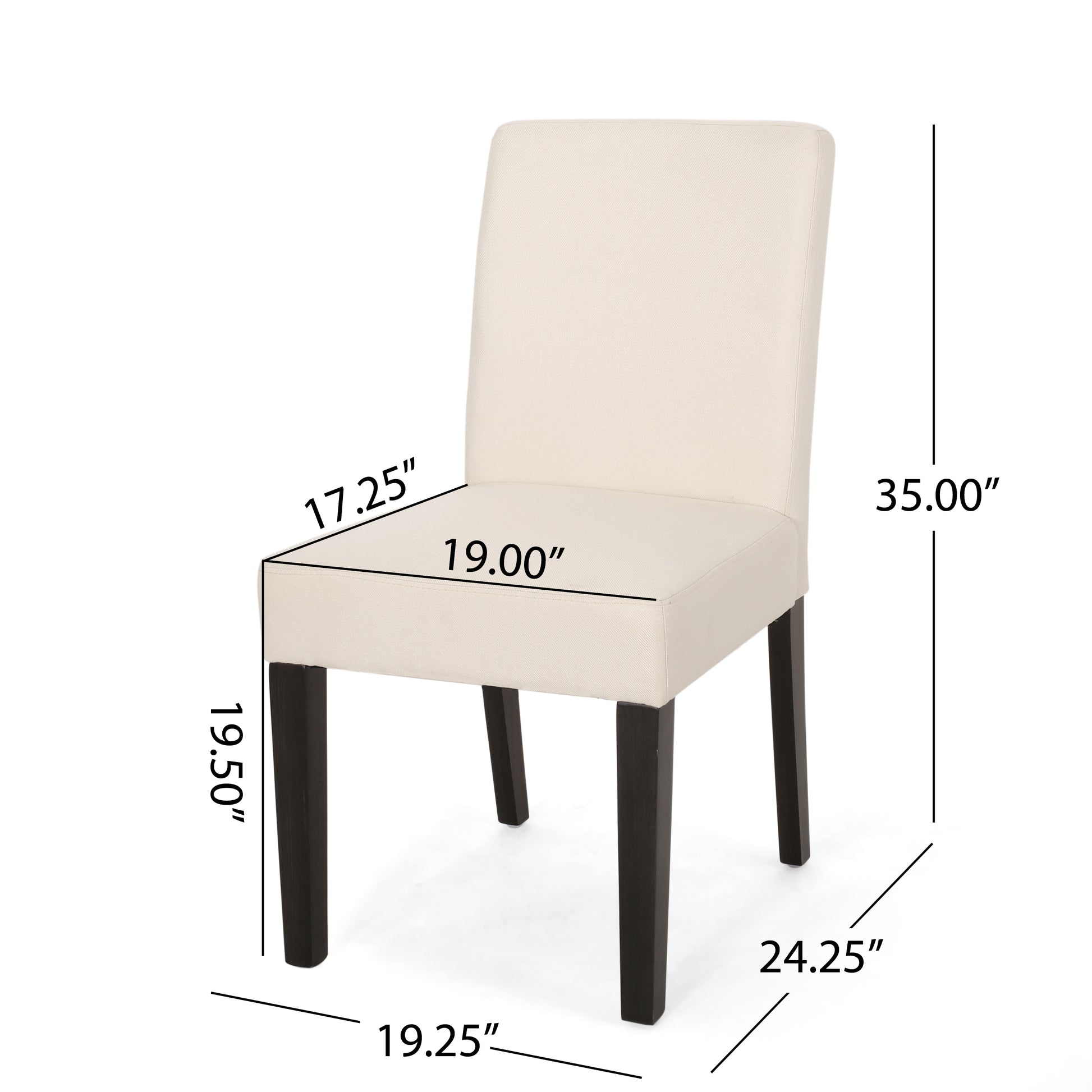 Dining Chair Beige Fabric