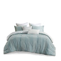 3 Piece Cotton Jacquard Comforter Set Aqua Full Queen Queen Aqua Cotton