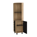 Ash 1 Door Corner Bar Cabinet Freestanding 1 2 Shelves Tan Primary Living Space Melamine