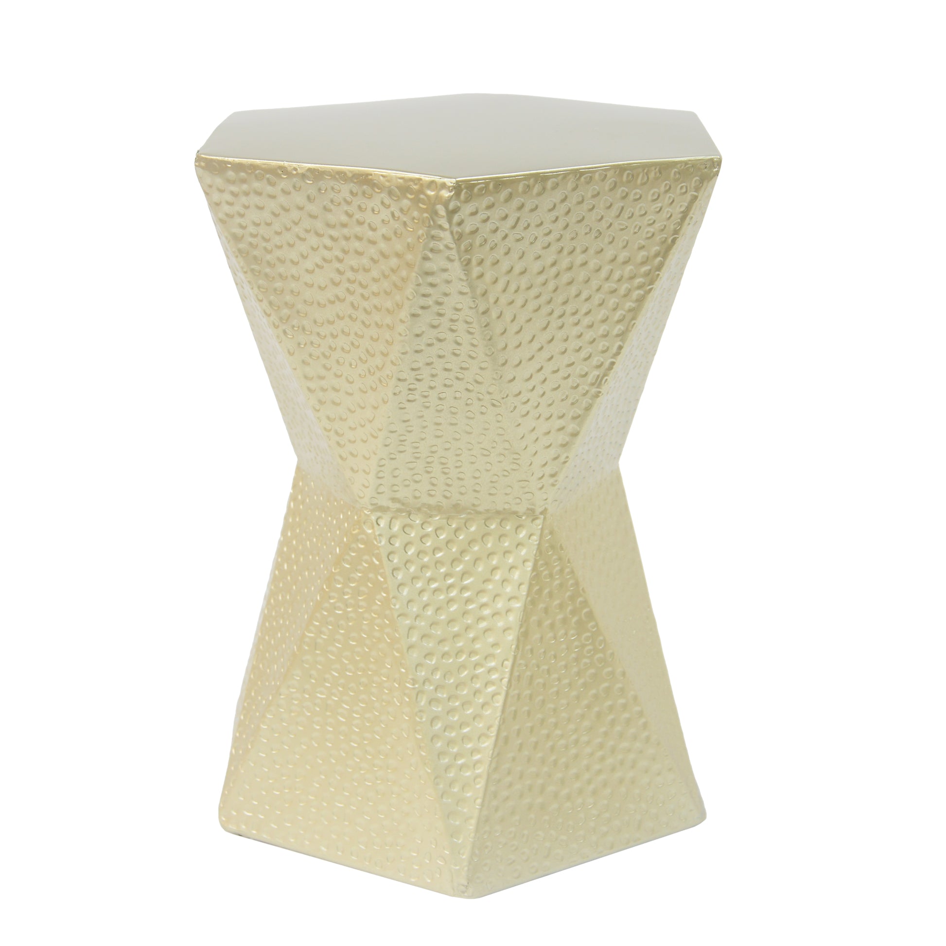 Hexagon Side Table Gold Metal