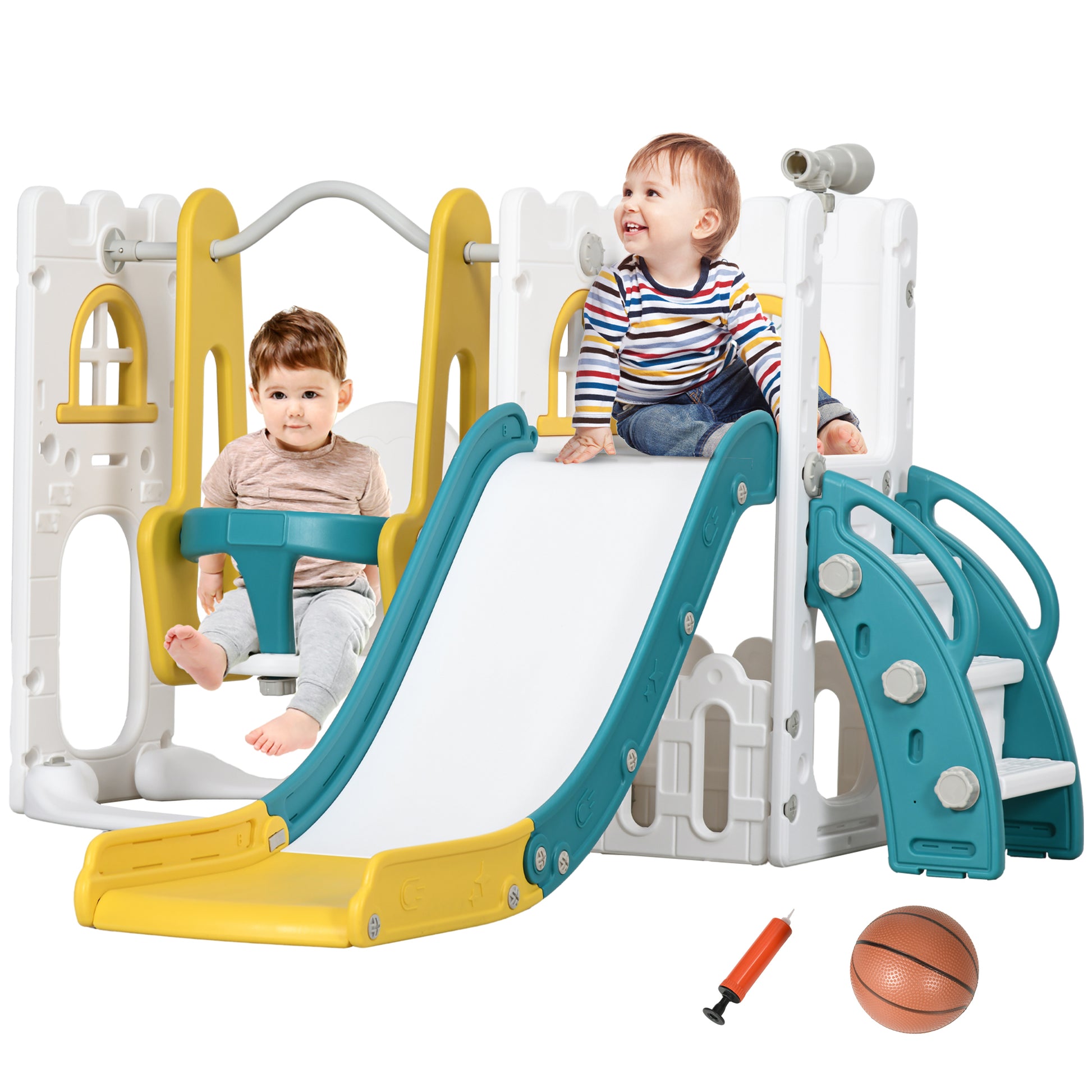 Qaba In Toddler Slide And Swing Set, Baby Slide For Age Years