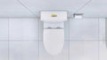 Elongated One Piece Toilet White White Bathroom Modern Porcelain