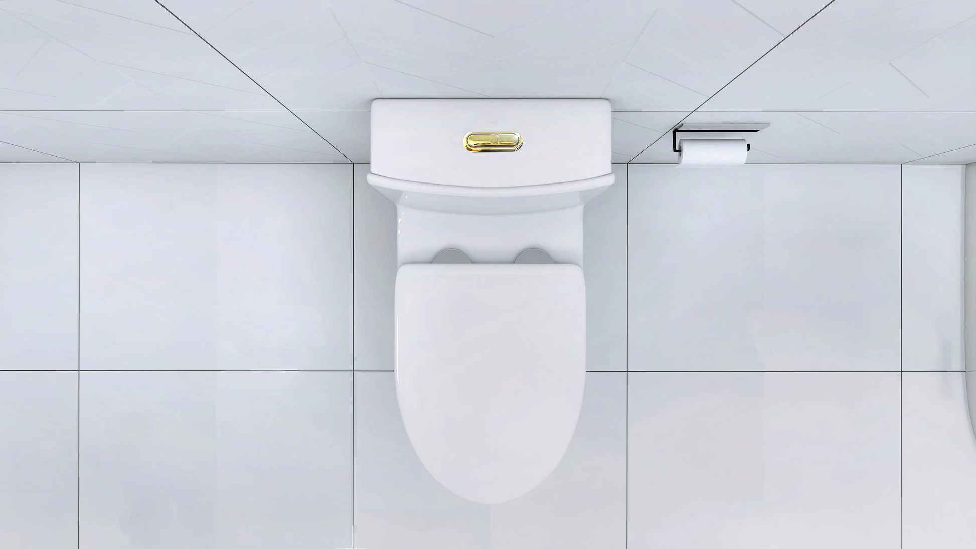 Elongated One Piece Toilet White White Bathroom Modern Porcelain