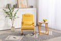 Rocking Chair Upholstered Fabric Rocking Armchair Indoor With High Backrest Glider Chairs And Lumbar Pillow For Living Room Yellow Linen