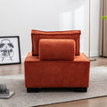 Coolmore Modern Upholstered Chair Leisure Sofa Lazy Sofa Plastic Legs And Pillow Removable Armless Accent Chair For Living Room,Bedroom,Office Orange Linen Orange Foam Linen