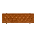 Aria Upholstered Gold Accent Bench, Burnt Orangeperformance Velvet Burnt Orange Foam Velvet