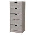 Dillon 5 Narrow Drawer Dresser, Tall Chest Of Drawers Gray Bedroom Contemporary Melamine Engineered Wood