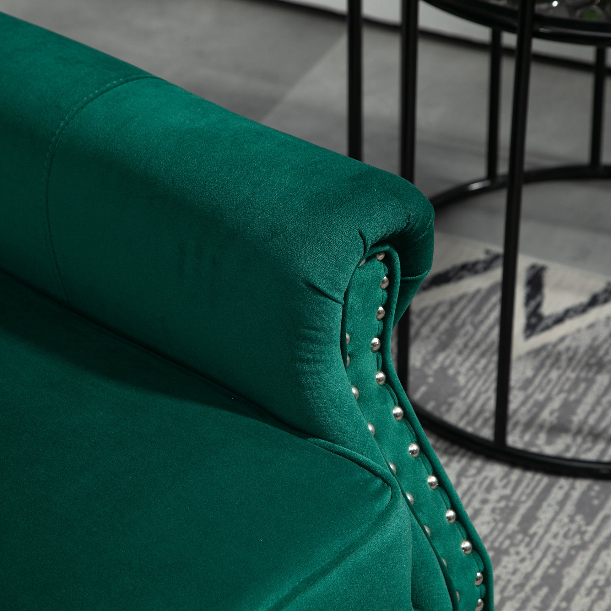 Coolmore Wood Frame Armchair, Modern Accent Chair Lounge Chair With Sturdy Wood Legs For Living Room Bedroom Green Green Primary Living Space Foam Velvet