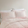 Ombre Shaggy Long Fur Comforter Mini Set King Blush Polyester