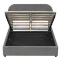 Teddy Fleece Full Size Upholstered Platform Bed With Hydraulic Storage System, Gray Full Gray Teddy