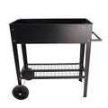 Aveyas Mobile Metal Raised Garden Bed Cart With Legs, Elevated Tall Planter Box With Wheels For Outdoor Indoors House Patio Backyard Vegetables Tomato Diy Herb Grow Black Black Metal