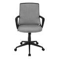 Office Chair, Adjustable Height, Swivel, Ergonomic, Armrests, Computer Desk, Work, Grey Mesh, Black Metal, Contemporary, Modern Black Foam Polyester