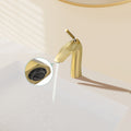 Brushed Gold Single Handle Lavatory Basin Sink Faucet One Brushed Gold Deck Mounted Single Hole Faucets Bathroom Gold Contemporary Brass Manual