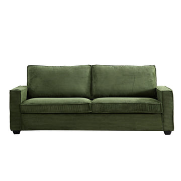 Corduroy Sofa, 87.4 Inch Modern Design Sofa With Cup Holder And Storage Bags, Deep Seat Sofa Couch,Comfy Couch For Living Room,Apartment,Green Green Corduroy 3 Seat