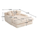 Coolmore Corduroy Lazy Sofa With 3 Back Pillows,Comfy Sofa Deep Seat Couch For Living Room,Club Beige Beige Primary Living Space Foam Corduroy 1 Seat