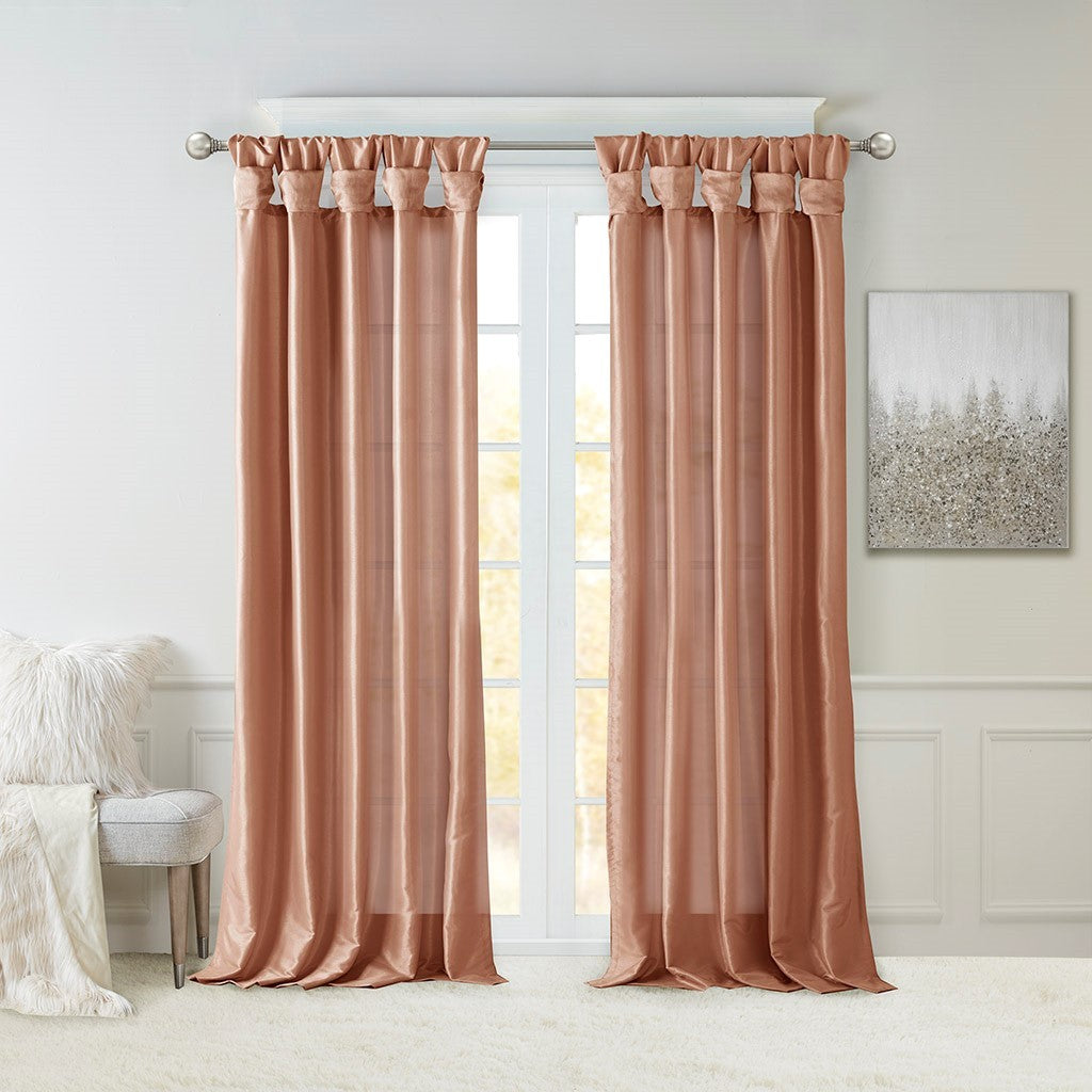 Twist Tab Lined Window Curtain Panel Only 1 Pc Panel Spice Polyester