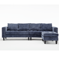 Arrived 5 Seat Modular Sofa,With Storage Ottoman, Convertible Sectional Sofa, L Shaped Couchreversible Chaise ,Riveted Sofa,Chenille, Blue Blue Polyester Wood Primary Living Space Medium Soft Cushion Back Modern Square Arms Foam Metal & Wood 5 Seat