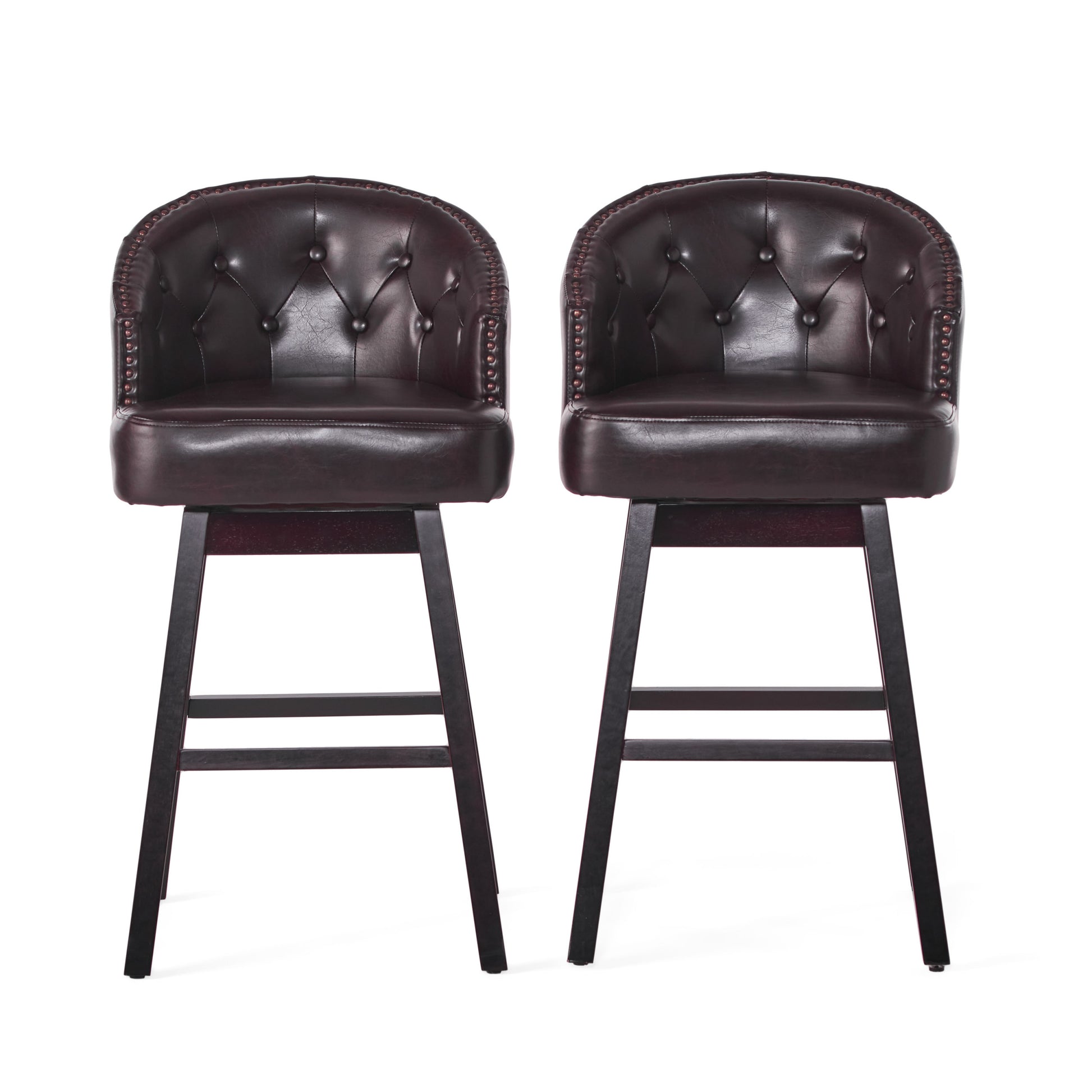 Ogden Kd Swivel Barstool Set Of 2 Brown Cat Scratch Fabric