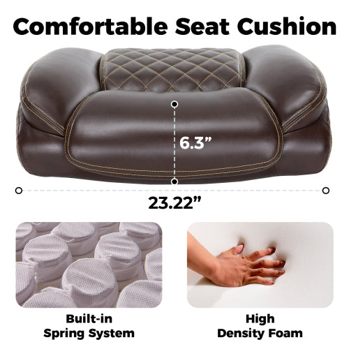 Executive Office Chair 400Lbs Heavy Duty Office Chair, Wide Seat Bonded Leather Office Chair With 30 Degree Back Tilt & Lumbar Support Brown Caster Iron Brown Office Dry Clean Round Handle Office Chairs Solid Back Casters Leather