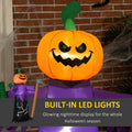 Outsunny 5' Inflatable Halloween Pumpkin Grim Reaper, Blow Up Outdoor Led Yard Display, Waterproof Purple Polyester