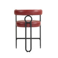 Coolmore Bar Stools Set Of 2, Modern Bar Stool With Back, Black Metal Frames, Upholstered Bar Stools For Kitchen Island, Pub, Club Wine Red Pu Wine Red Dining Room Foam Pu Leather