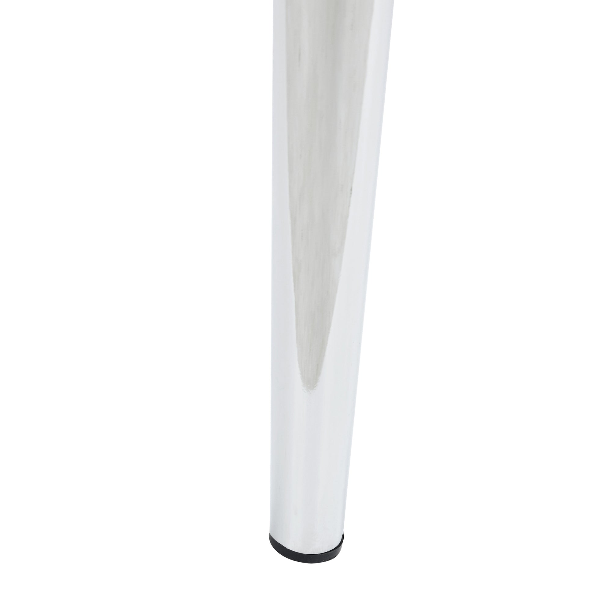 Table And Chair Set.Modern Rectangular Glass Dining Table With Tempered Glass Countertop And Silver Metal Legs, Paired With Multiple Transparent High Quality Pet Dining Chairs With Silver Legs. Silver Seats 6 Tempered Glass