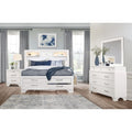 Civic White Nightstand White Solid Wood Mdf