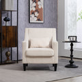 Coolmore Modern Accent Chair,Upholstered Armchair With Scooped Arms For Bedroom,Apartment,Studio,Office,Waiting Room Beige Corduroy Beige Primary Living Space Foam Corduroy