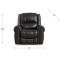 Marco Leather Recliner Black Memory Foam Genuine Leather