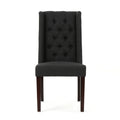 Dining Chair Charcoal Wood Fabric