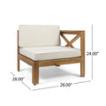 Alcove Lshape Sofa Set, Beige Beige Seats 4 Acacia Wood