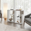 Vega Side Table In Melamine With Open Storage, White White Primary Living Space Modern Particle Board Melamine