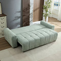 94.49''Sleeper Sofa, Sofa Bed 2 In 1 Pull Out Couch Bed With Storage Chaise For Living Room, Sofa Sleeper With Pull Out Bed, Light Green Style Couch Light Green Fabric 3 Seat