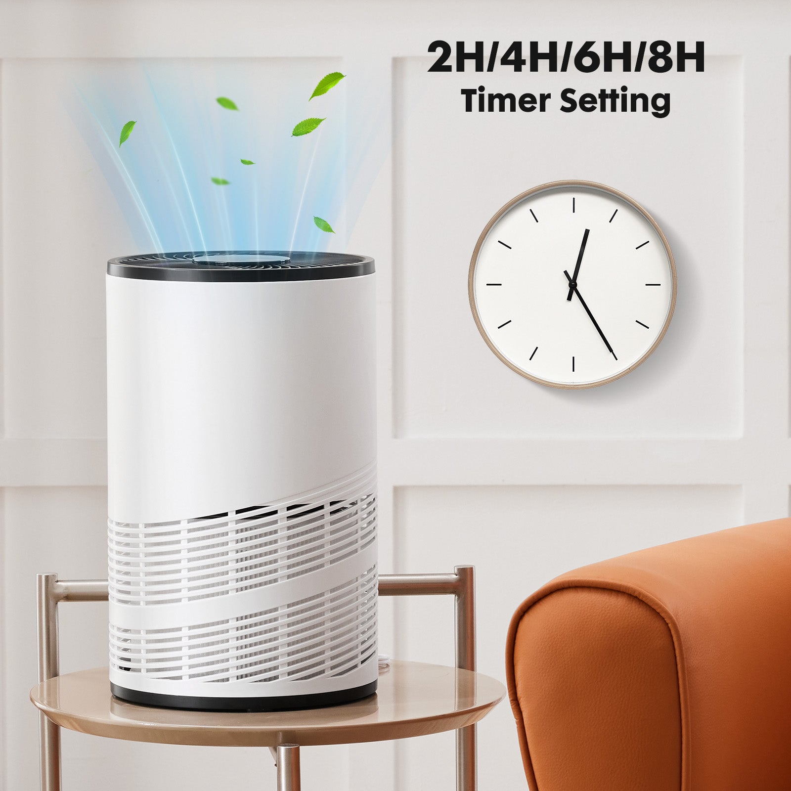 Portable Air Purifiers With Air Quality Monitor For Home Bedroom Large Room Covers Up To 1200Ft , 360 Outlet Air Cleaner, 25Db Sleep Mode White Plastic