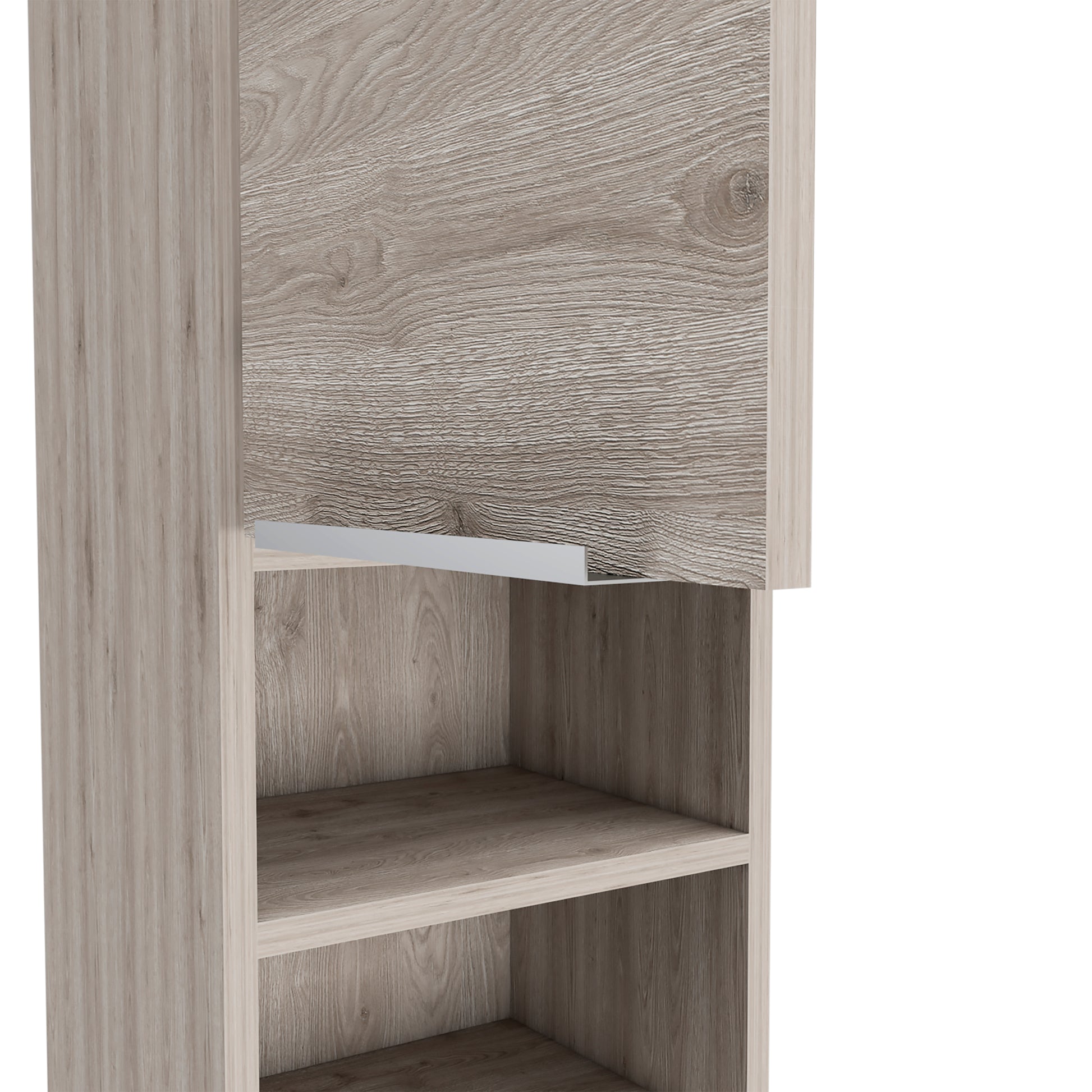 Milwaukee Medicine Cabinet, Two Shelves, Single Door Cabinet, Two Interior Shelves Light Gray 1 4 32 To 35 In Bathroom Wall Mounted Contemporary,Modern 10 15 Inches Melamine Engineered Wood