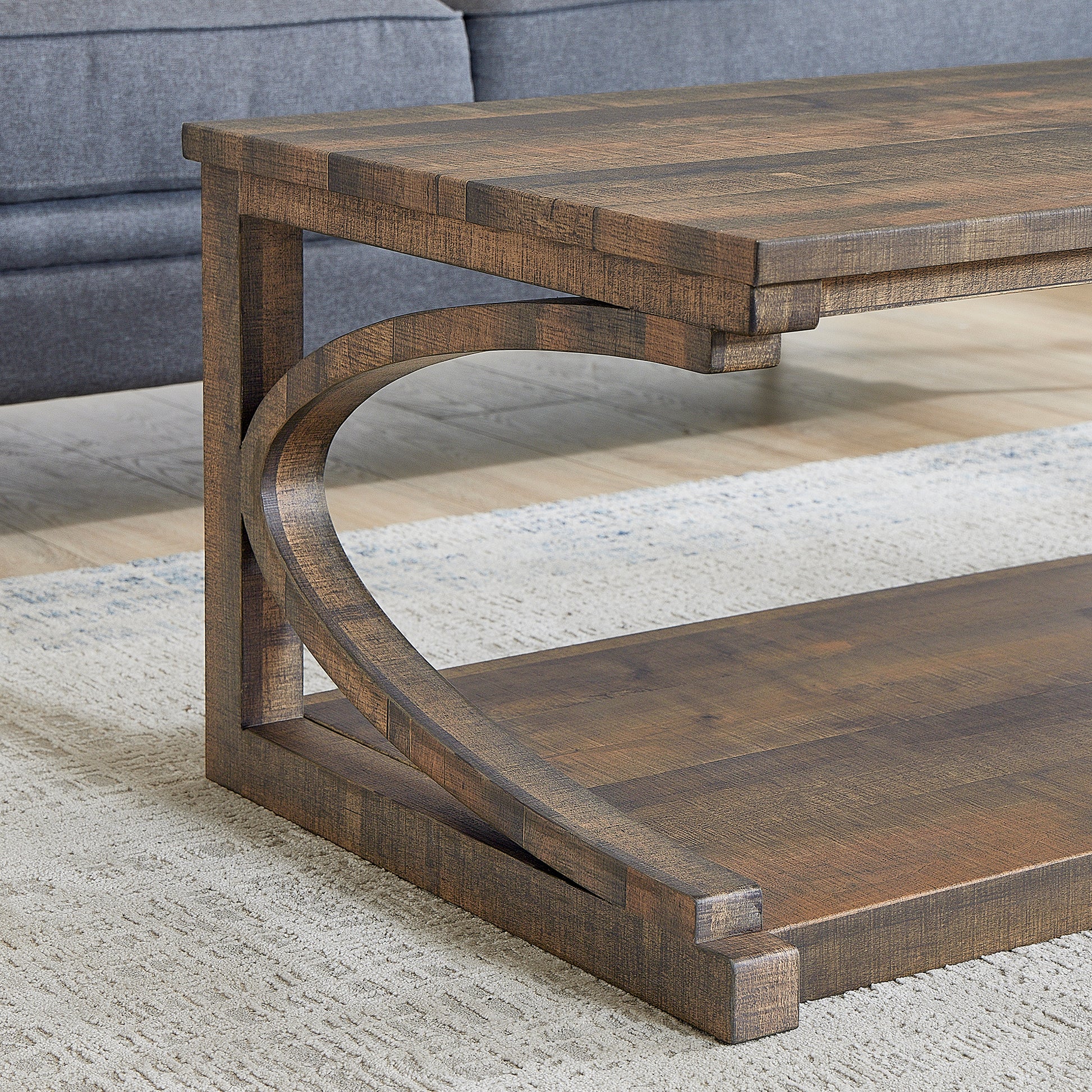 Unique Coffee Table, Solid Wood 23.8 Inch Modern Coffee Table Modern Center Table With Storage, Solid Wood Special Shape Coffee Table, Living Room, Kitchen, Apartment Dining Table Brown Solid Wood Mdf