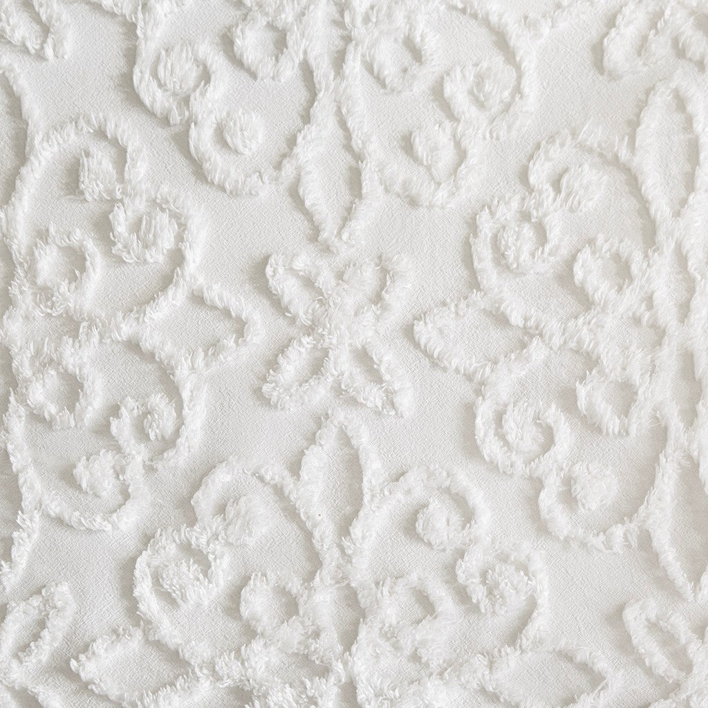 5 Piece Tufted Cotton Chenille Daybed Set Off White Daybed Off White Cotton