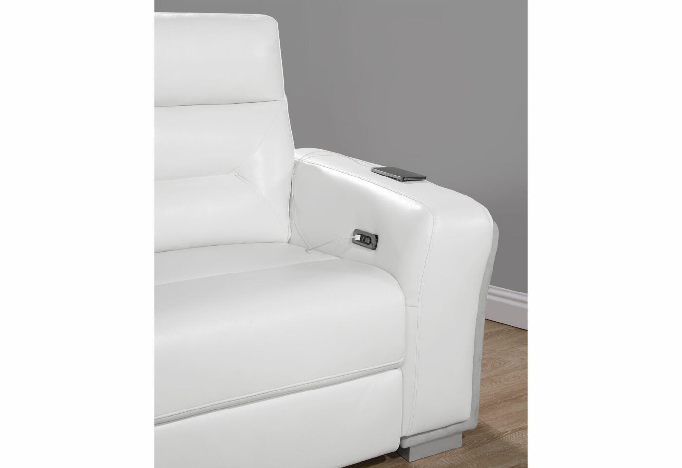 Coolray Blanche Wht Gry 33 Sectional White Fabric 5 Seat