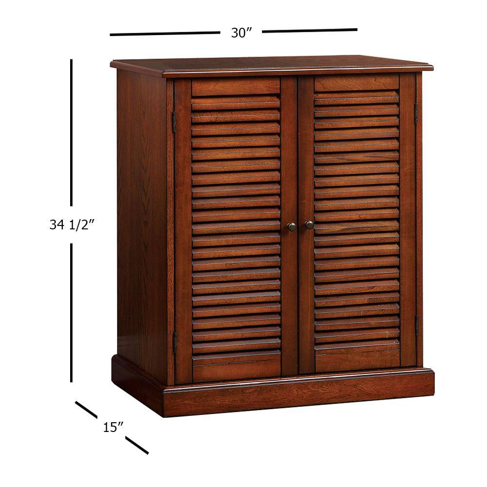 Modern Transitional Design 1Pc Shoe Cabinet Oak Finish Adjustable Shelves Louver Design Doors Home Furniture Shoe Rack 3 4 Shelves Oak Oak Adjustable Shelves Primary Living Space Contemporary,Modern,Transitional Solid Wood