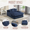 Coolmore Corduroy Lazy Sofa With 3 Back Pillows,Comfy Sofa Deep Seat Couch For Living Room,Club Navy Navy Primary Living Space Foam Corduroy 1 Seat