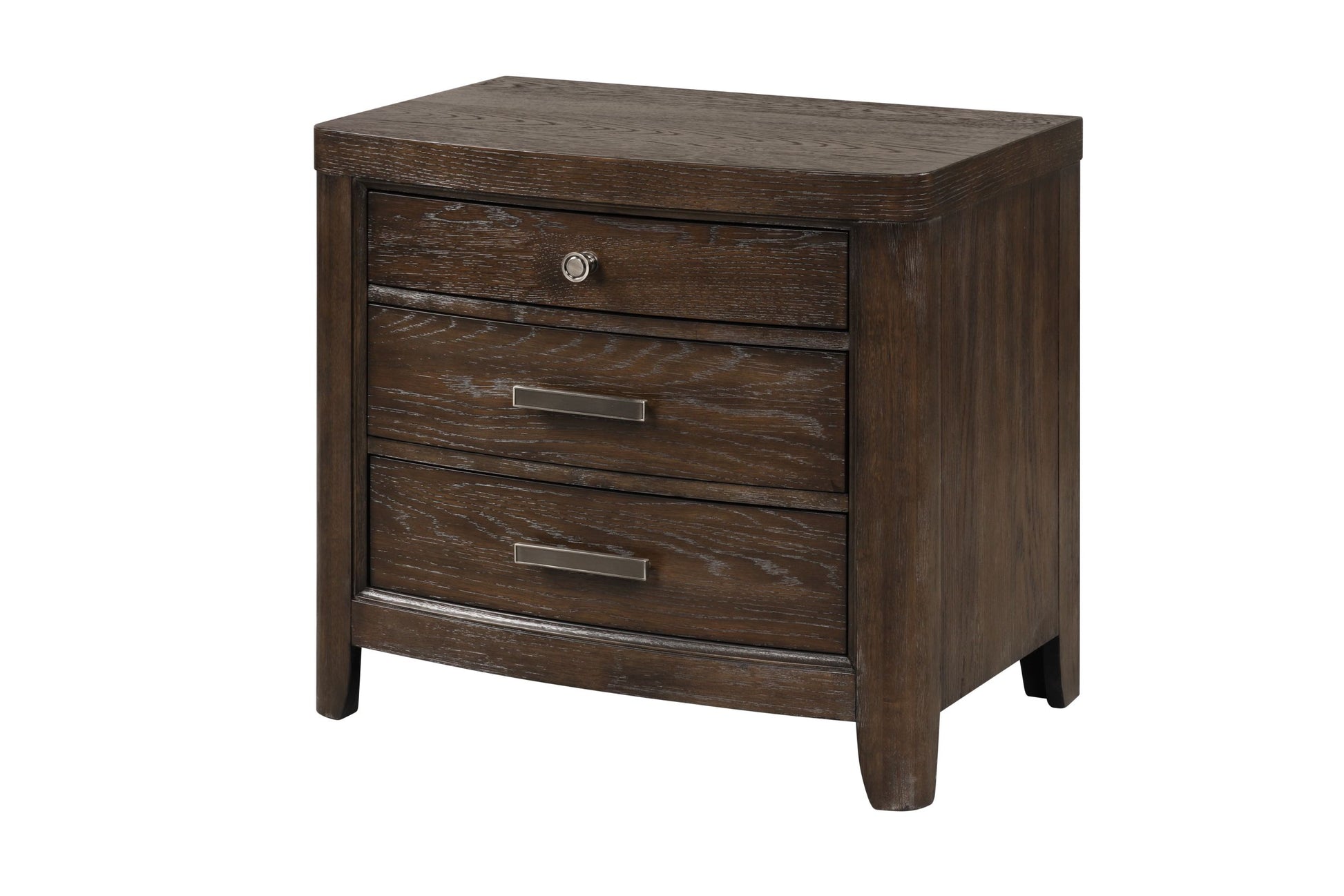 Two Drawer Nightstand Antique Brown Antique Brown Solid Wood Mdf