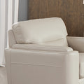 Elm Leather Chair Beige Down Filling Genuine Leather