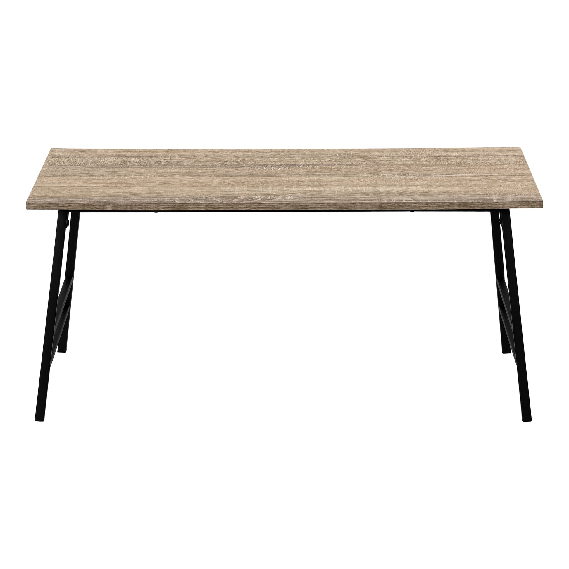 Coffee Table, Accent, Cocktail, Rectangular, Living Room, 40"L, Brown Laminate, Black Metal, Contemporary, Modern Taupe Mdf