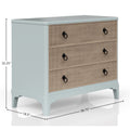 Ocean Finish 3 Drawers Hall Chest With Cane Fronts Light Blue Solid Wood Mdf Resin